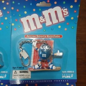 Blue m&m Action Sports Keychain NIB NEW